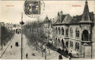 Szabadka, Subotica; Vasút utca, Reichl palota / street view, palace (EK)