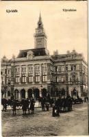 Újvidék, Novi Sad; Városháza. Hátoldalon Wágner Hangszer-király reklám / town hall (EM)