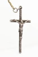 Ezüst(Ag) rózsafüzér, jelzés nélkül, h: 42 cm, nettó: 13,6 g