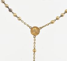 Ezüst(Ag) rózsafüzér, jelzés nélkül, h: 42 cm, nettó: 13,6 g