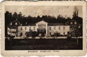 Bártfa, Bártfafürdő, Bardejovské Kúpele, Bardiov, Bardejov; Schedel villa. Neumann Viktor kiadása / villa, spa