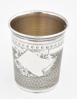 Ezüst(Ag) francia pálinkás pohár, jelzett, m: 4 cm, nettó: 13,5 g