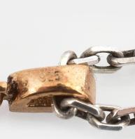 Ezüst(Ag) nyaklánc színes köves medállal, jelzett, h: 44 cm, bruttó: 10 g