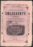 Országgyűlési emlékkönyv 1867. IX. füzet. Falk Miksa, Horváth Boldizsár, Jókai Mór, Kriza János, Pálffy Albert, Salamon Ferenc, Tóth Lőrincz, Urházy György s. t. közreműködésével. Pest, 1867, Heckenast Gusztáv, 521-584 p. + 9 t. A táblákon ismert személyekkel, a kor neves közéleti személyiségeivel. Kiadói papírkötés, szakadozott borítószélekkel, a hátsó borító sérült, hiányos, foltos, a táblák egy része kijár (5 db), szöveget nem érintő lapszéli sérülésekkel, hiányokkal, nagyrészt felvágatlan lapokkal.