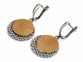 Ezüst(Ag) kör alakú fülbevalópár, jelzett, h: 4 cm, nettó: 13,4 g