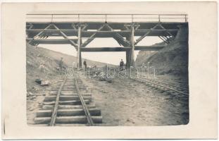 1927 Ótura, Stará Turá, Alt-Turn; vasúti sín építése híddal / railway construction, bridge. Bohumil Bieznicky photo