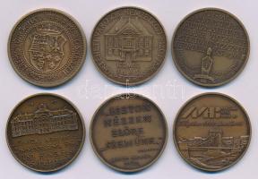 6xklf bronz éremből álló tétel, közte: Csíkszentmihályi Róbert (1940-) 1986. "Magyar Éremgyűjtő...