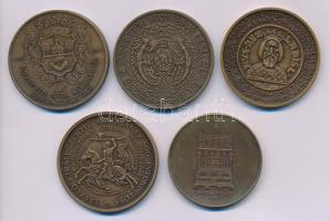 5xklf bronz éremből álló tétel, közte: Madarassy Walter (1909-1994) 1938. "Budapest - Szent Ist...