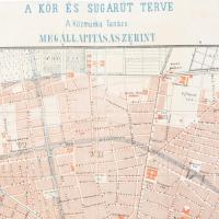 Buda Pest térképe. A Kör és Sugár út terve a Közmunka Tanács megállapitása szerint. - (Durch den Bau...