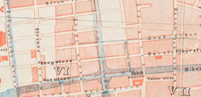 Buda Pest térképe. A Kör és Sugár út terve a Közmunka Tanács megállapitása szerint. - (Durch den Bau...