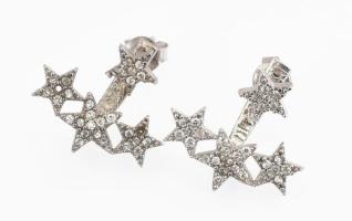 Ezüst(Ag) csillagos fülbevalópár, kőhiánnyal, jelzett, h: 2 cm, bruttó: 3,2 g