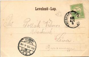 1906 Trencsénteplic, Trencianske Teplice; Kastély udvar, kádfürdők. Hermann Seibt kiadása / Kastellh...