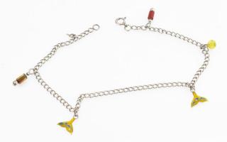 Ezüst(Ag) karkötő apró díszekkel, jelzett, h: 24 cm, bruttó: 3,5 g