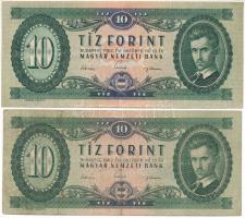 1962. 10Ft (2x) a sorszámoknál az egyik kerek, a másik szögletes 3-assal T:F,VG
Adamo F6