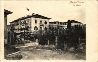 1916 Pola, Pula; K.u.K. Kriegsmarine Marine-Kasino / Osztrák-magyar haditengerészeti kaszinó / Austro- Hungarian Navy, mariners&#039; casino + &quot;K.U.K. KRIEGSMARINE SMS SZIGETVÁR&quot; (EK)