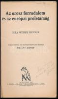 [Bauer, Otto] Weber Henrik: Az orosz forradalom és az európai proletárság. Ford. és bevezetést írt h...