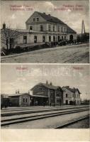 1915 Litice, Lititz (Plzen); Hostinec Frant. Schembery, Nádrazí / Gasthaus Franz Schembera, Bahnhof / restaurant and hotel, railway station (wet corner)