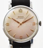 Doxa Anti-Magnetic férfi karóra, karccal, bőr szíjjal, működik, számlap d: 30 mm