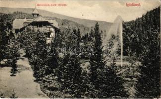 1912 Iglófüred, Bad Zipser Neudorf, Spisská Nová Ves Kupele, Novovesské Kúpele; Millenium szálloda és park. Ferencz D. kiadása / hotel and park