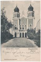 1907 Nagyszombat, Tyrnau, Trnava; Neológ izraelita templom, zsinagóga. Fischer Hugó kiadása / synagogue (vágott / cut)