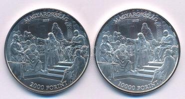 2019. 2000Ft Cu-Ni "Munkácsy Mihály születésének 175. évfordulója" + 10.000Ft Ag "Mun...