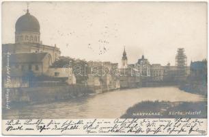 1903 Nagyvárad, Oradea; Körös részlet, zsinagóga. Sonnenfeld Adolf kiadása / Cris riverside, synagogue (EK)