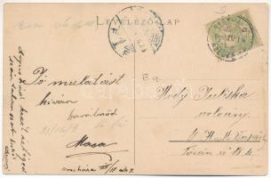 1906 Orosháza, Izraelita templom, zsinagóga, Nagy utca. Pless N. kiadása + "NAGYVÁRAD-SZEGED&qu...