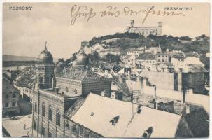 1908 Pozsony, Pressburg, Bratislava; vár, zsinagóga / castle, synagogue (EK)