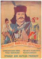 Igazságot Rákóczi népének! Kiadja a Magyarországi Ruszinszkóiak Szövetkezete / Justice for the nation of Rákóczi. Hungarian irredenta art postcard s: Barta + &quot;1938 Kassa visszatért&quot; So. Stpl. (EK)