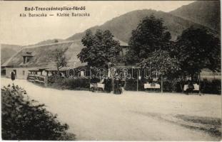 Trencsénteplic, Trencianske Teplice; Kis Baracska, Politzer Sándor vendéglője, étterem. Wertheim Zsigmond kiadása / Kleine Baracska / restaurant