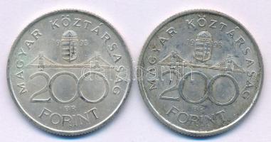 1993. 200Ft Ag "MNB" (2x) T:XF 
Adamo F13