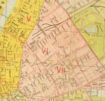 cca 1945 Valentiny Károly: Budapest és környékének térképe, 1 : 25.000, (rajta Budapest autótérképe,...