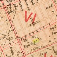 cca 1945 Valentiny Károly: Budapest és környékének térképe, 1 : 25.000, (rajta Budapest autótérképe,...