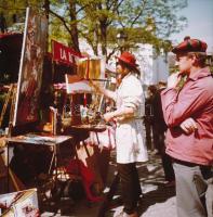 1984 Tomori Ede (1920-1997): Párizs Montmarte - festők tere, 2 db feliratozott fotóművészeti alkotás,20x21 cm