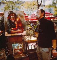 1984 Tomori Ede (1920-1997): Párizs Montmarte - festők tere, 2 db feliratozott fotóművészeti alkotás...