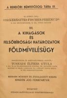 dr. Tusnádi Élthes Gyula (szerk.): A kihágások és felsőbirósági határozatok földmivelésügy. A rendőri bűntetőjog tára III. Az előszót írta Vitéz Dr. Keresztes-Fischer Ferenc. A szerkesztő, Tusnádi Élthes Gyula (1885-1957) jogtudományi szakíró, egyetemi tanár által Székely Miklós miniszteri osztálytanácsos, későbbi népjóléti államtitkárnak DEDIKÁLT! Bp., [1939], Stádium Sajtóvékkakat Rt., 1040 p. Második, bővített és átdolgozott kiadás. Kiadói kopottas egészvászon-kötés, foltos borítóval és lapokkal.