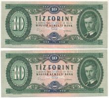 1969. 10Ft (2x) sorszámkövetők "A 690 032267 - A 690 032268" T:XF Adamo F7