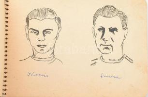 Egy hithű kommunista káder rajzai munkásokról főleg, a Baranya megyei Gordisa községből, több mint 2...