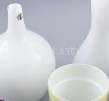 10 darabos kétrétegű üveg váza gyűjtemény, zömmel Murano, közte hutaüvegek, kis kopással, m 8-25 cm