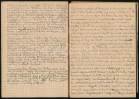 cca 1950-60 régi kézzel írt receptes füzet számos édesség, sütemény és torta recepttel