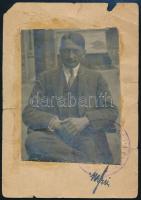 1923 M. kir. nagytétényi nemzeti munkavédelmi hivatal kirendeltsége tagjának fényképes igazolványa, apró lapszéli sérülésekkel