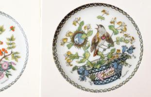 4 darab Hutscenreuther porcelán tálka, dobozában, jelzett, d: 9 cm
