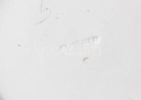 1873 Apátfalva, Dávid Anna feliratú dísztál. Jelzett, kis sérülésekkel, d: 22,5 cm
