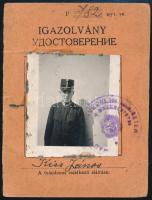 1945.V.22 Fényképes igazolvány Honvédelmi Minisztérium alkalmazottja részére, szakadással