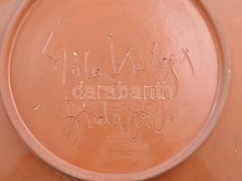 Szabó Kinga: Madaras dísztál. Jelzett, kis kopással, d: 37,5 cm CSAK SZEMÉLYES ÁTVÉTEL NEM POSTÁZZUK