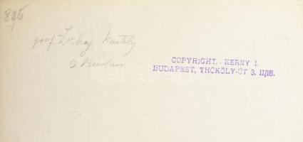 cca 1938 Budapest, a Gróf Zichy-kastély Óbudán, Kerny István (1879-1963) pecséttel jelzett, felirato...