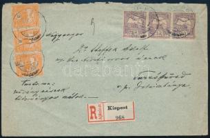 1908 Ajánlott levél Turul 3f és 12f hármascsíkkal bérmentesítve "KISPEST"