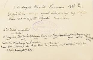 1936 A Budapesti Mérnöki Kamara tisztikara a közgyűlésen, Sass Béla fotóriporter pecséttel jelzett f...