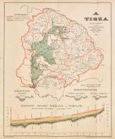 1899 Gabrovitz Camillo: A Tisza. Rajzolta Bogdánfy Ödön kir. mérnök felügyelete alatt - - . 1 : 1.800.000. Bp., Posner Károly Lajos és Fia, kissé sérült, javított, 45x38 cm