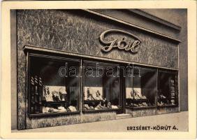 1938 Budapest VII. Gál üzlet kirakata. Erzsébet körút 4. + &quot;VIII. FILPROK Bélyegkiállítás Budapest 1938&quot; So. Stpl. (EK)